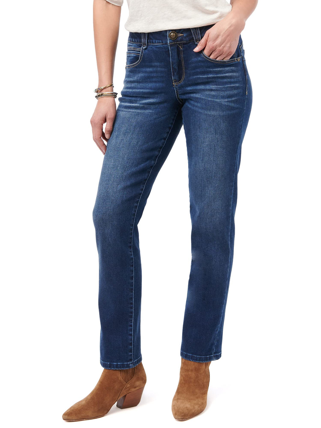 Democracy Womens Ab Solution High Rise Straight Leg Blue 4